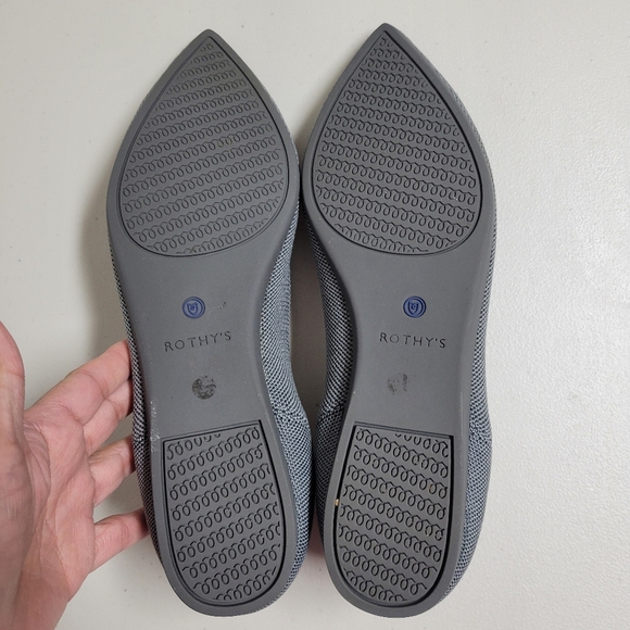 Rothy's The Point Cloud Grey Birdseye Flats Size 11. - Picture 7 of 14